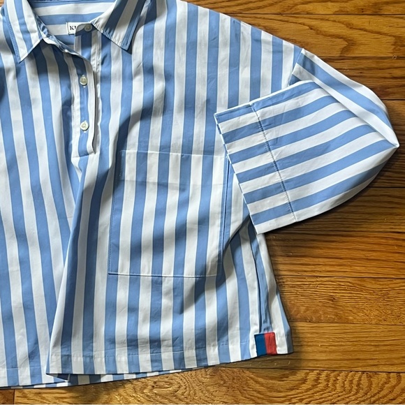 Kule “The Keaton Shirt” in White/Sky Blue Size XS NWOT - Picture 9 of 11